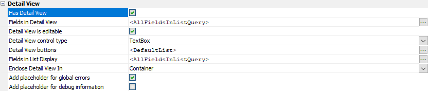 Add a Detail View to the List control.